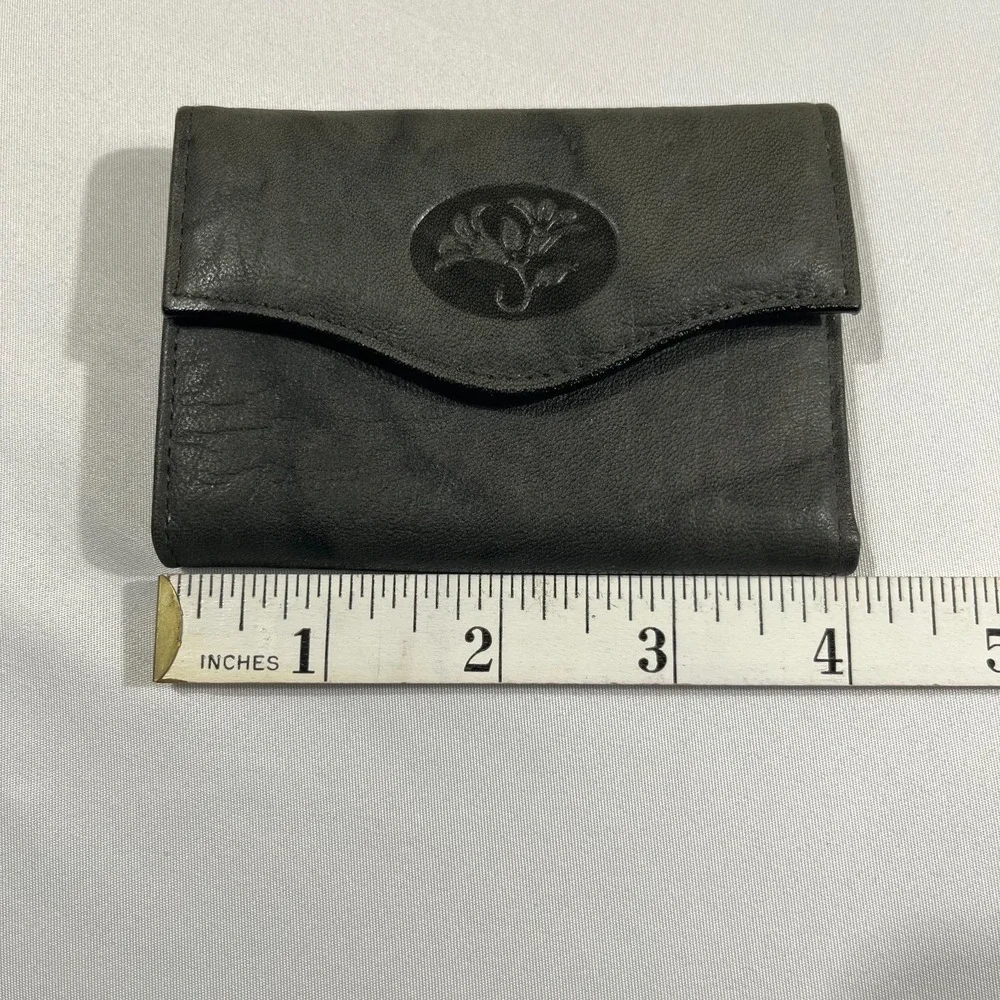 Vintage Buxton Leather Key Holder 6 Hook Organizer Gray Top Grain Cowhide Case
